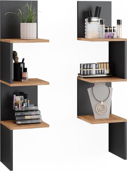Actual product image Vicco Corner shelf Paolo, Anthracite/Gold power oak, 28 x 116.4 cm Set of 2