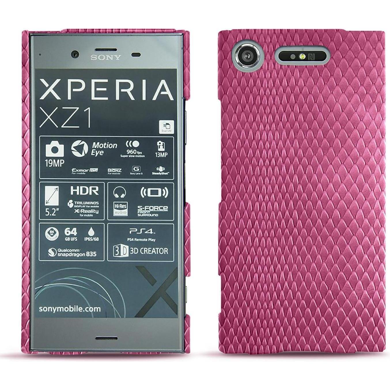 Noreve Lederschutzhülle (Sony Xperia XZ1), Smartphone Hülle, Rosa