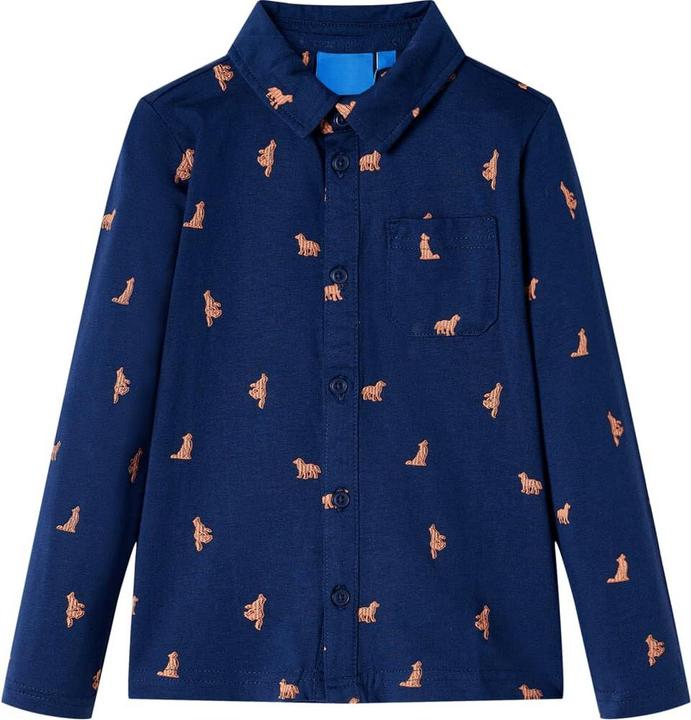 Produktbild VidaXL Kinderhemd Marineblau 104,Material: 100 % Baumwolle,Farbe (104)