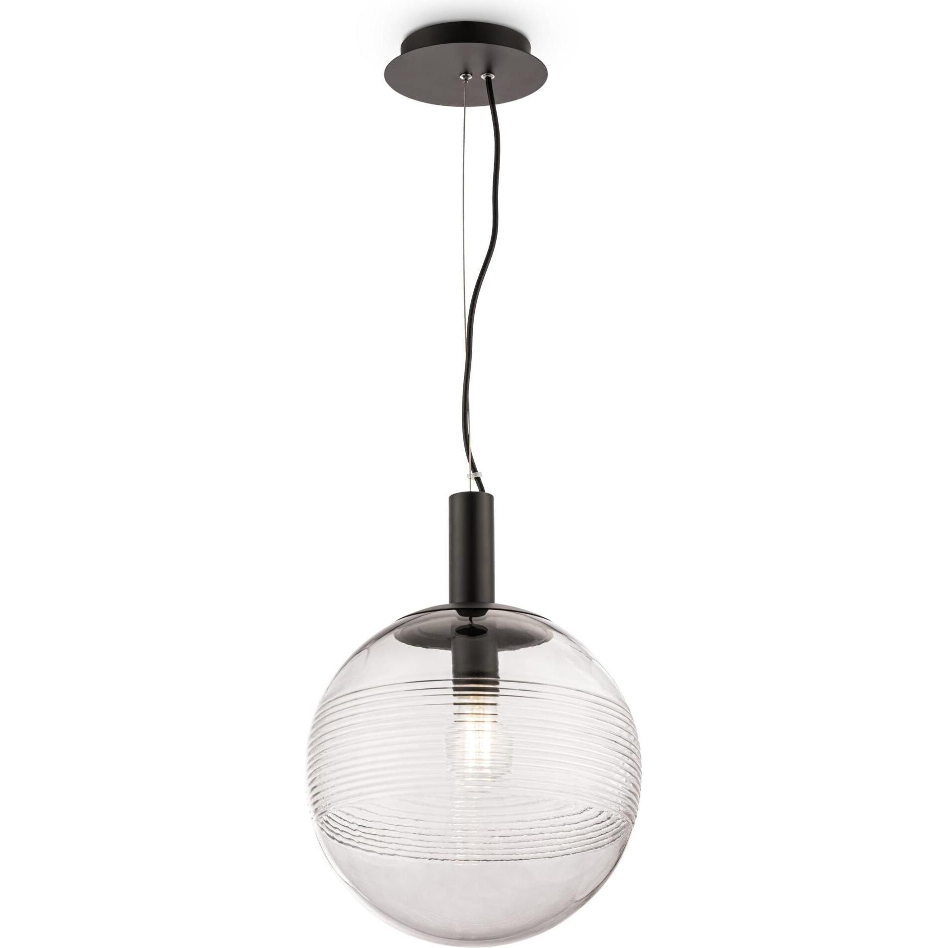 Maytoni, Lampada a sospensione, Luce a sospensione Perlas, luce a sospensione E27 in vetro trasparente nero (E27)