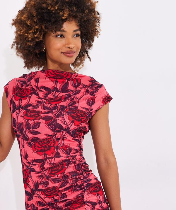 Actual product image Joe Browns Rouched Floral Mesh Midi Dress (44)