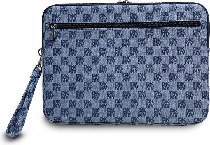 Produktbild DKNY PU Leather Checkered Pattern and Stripe Laptop Sleeve 13/14" Blue (14")