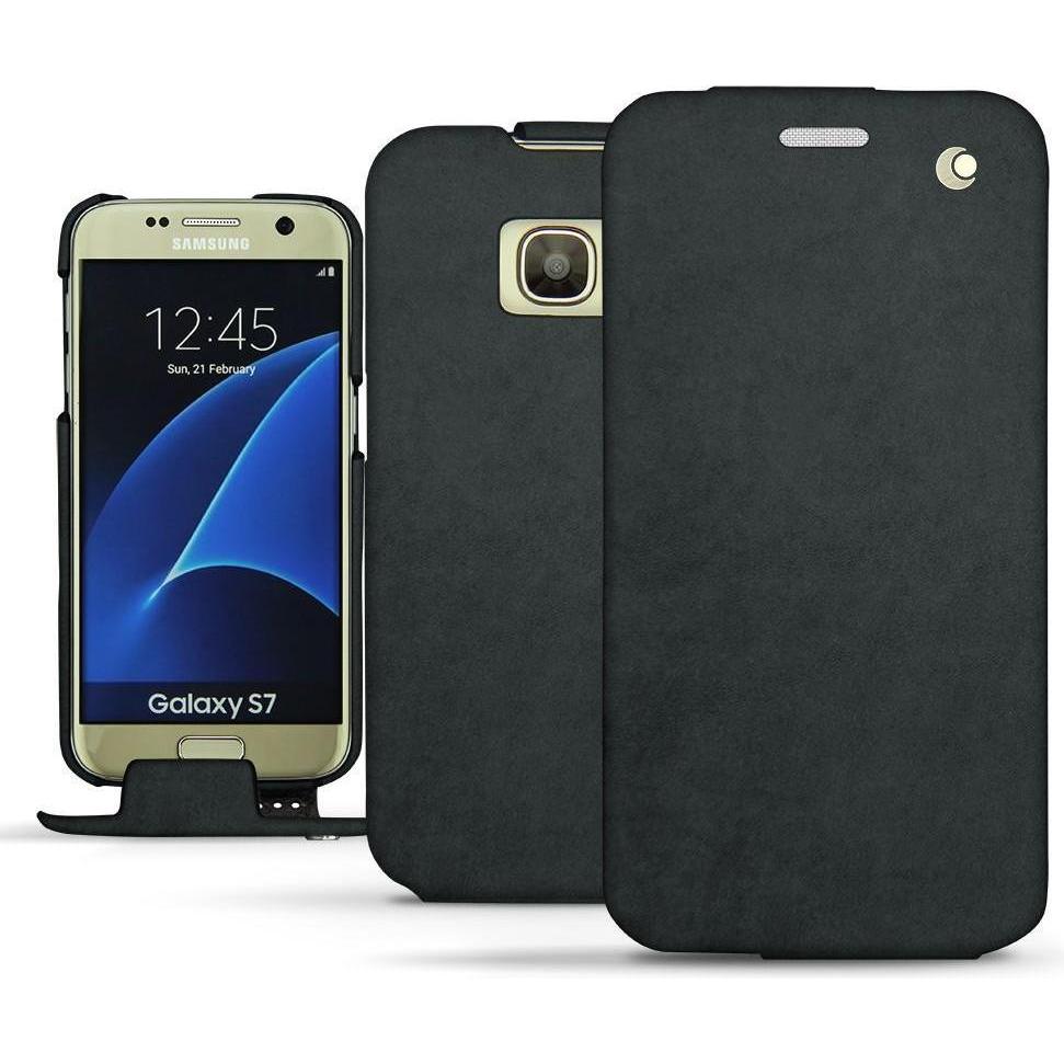 Noreve Lederschutzhülle vertikal (Samsung Galaxy S7), Smartphone Hülle, Schwarz
