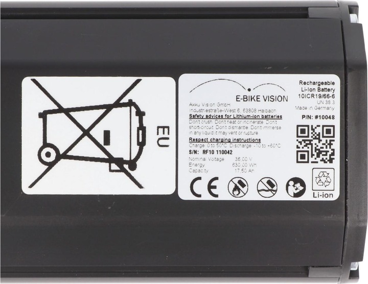 Actual product image E-Bike-Vision Battery Bosch Active (630 Wh, E-Bike battery)