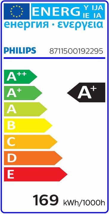 Energie-Label Philips MST SON-T PIA Plus 150W/220 E40 - 1SL/12 (E40, 17700 lm, 1x)