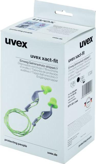Produktbild Uvex Safety Gehörschutzstöpsel xact-fit mit Kordel (200 x)