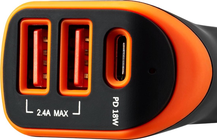 Actual product image Canyon Car charger 3Port 2xUSB-A,USB-C PD /orange