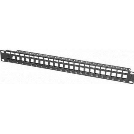 Tecline Modulträger für 24 Keystone-Anschlussbuchsen, 48,30cm (19"), schwarz RAL 9005 Zum Aufbau eines Patch, Serverschr...