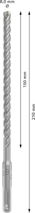 Productafbeelding Bosch Zubehör Broca para martillos perforadores SDS PLUS-5X: 8 X 150 X 210 MM CON 4 ARISTAS DE CORTE (8 millimeter)