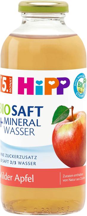 Actual product image Hipp BIO juice and mineral water 0,5l: Mild apple - no added sugar, from 5 months onwards