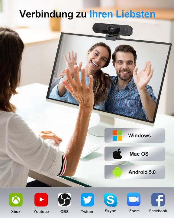 Produktbild EMeet C980 Pro Webcam mit Geräuschunterdrückung