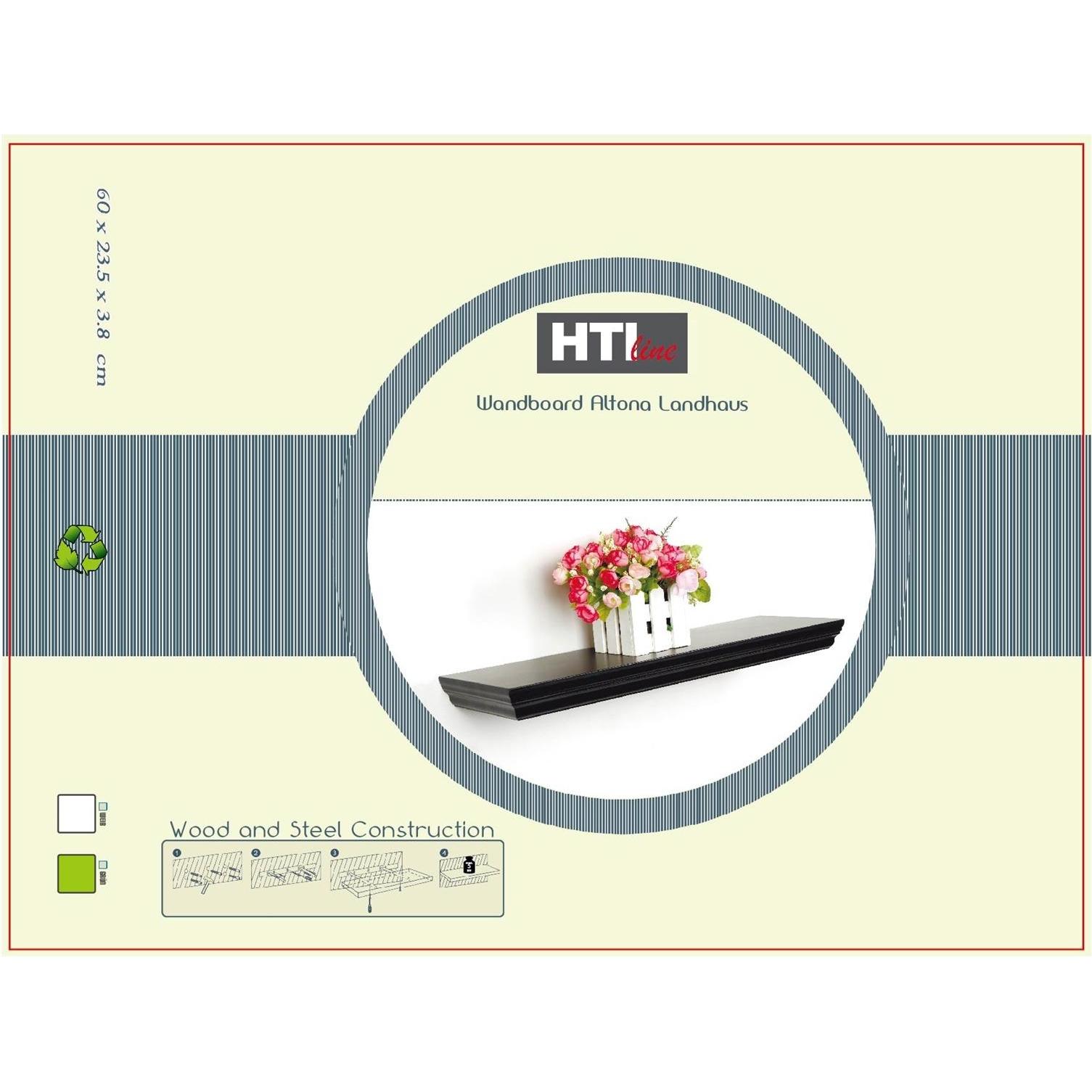 Thumbnail - HTI-Living, Regal, Wandregal 60 cm Altona Landhaus Grün (60 x 4 x 24 cm)