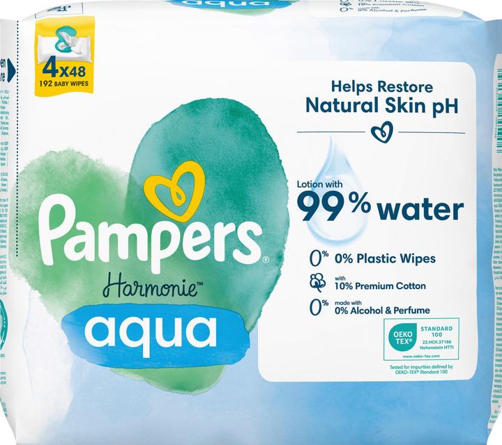 Actual product image Pampers Harmonie Aqua (4 x 48 pcs.)