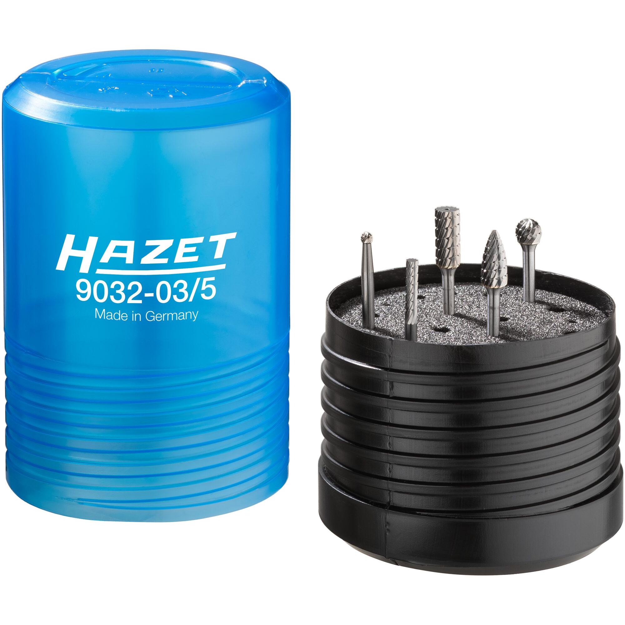 HAZET, Fräser, Hartmetall Frässtift Satz ∙ 3 mm 9032-03/5 ∙ Anzahl Werkzeuge: 5