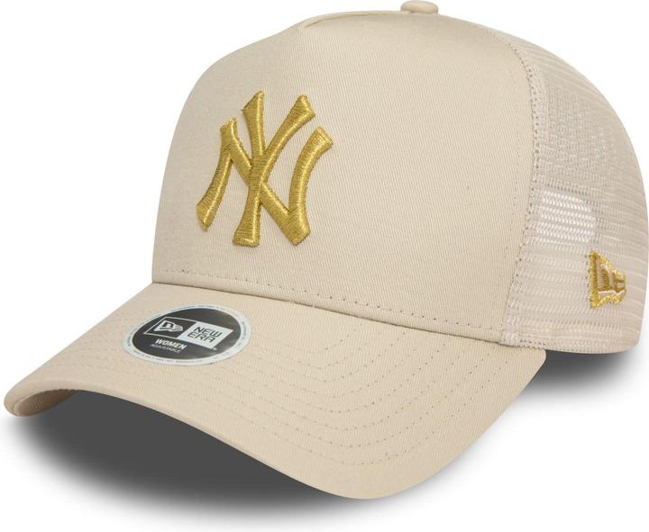 Actual product image New Era Ladies Trucker Cap - METALLIC New York Yankees beige