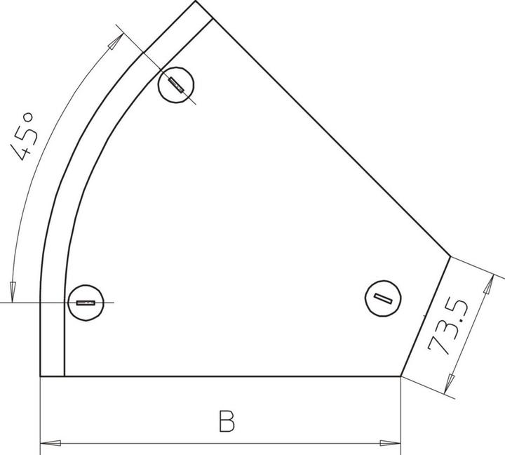 Produktbild OBO Bettermann OBO DFB 45/100 DD 100mm Deckel zu Bogen 45Â°