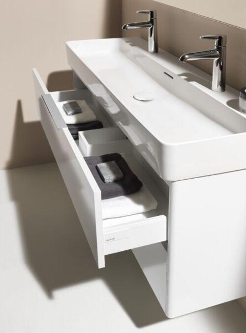 Actual product image Laufen Washbasin VAL 1200x420mm w ÜL 2 HL version white matt (420 mm, 1200 mm)