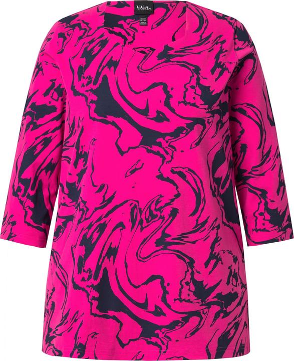 Immagine prodotto Ulla Popken Maglia dal taglio svasato con effetto marmo, scollo a cuore e maniche a 3/4 (60)