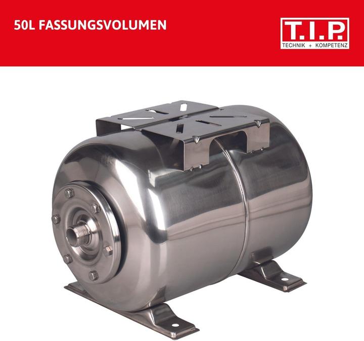 Produktbild T.I.P. Druckkessel Hauswasserwerk 50 l Edelstahl (Hauswasserpumpe)