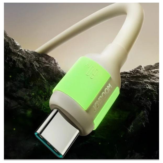 Thumbnail - Joyroom 60W Fast Charging Data Cable USB-C to USB-C, 2m - Beige (2 m, USB 3.0), USB Kabel