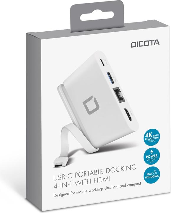 Produktbild Dicota Portable 4-in-1 (USB-C, 4 Ports)