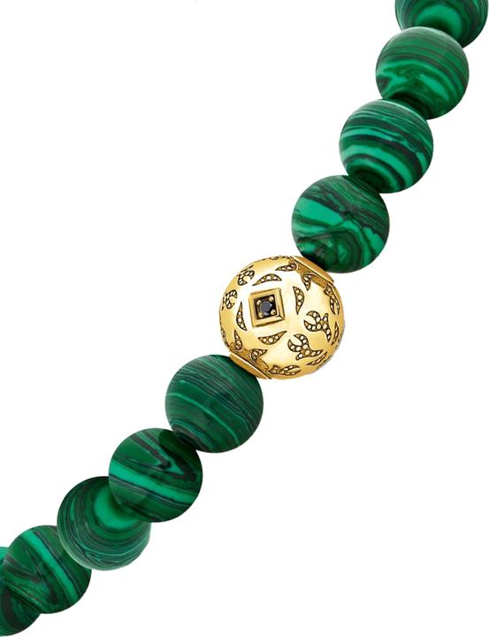 Image du produit Thomas Sabo Bracelet Beads composé de pierres vertes dorées (17 cm, Or jaune 750 plaqué or, Argent sterling 925)