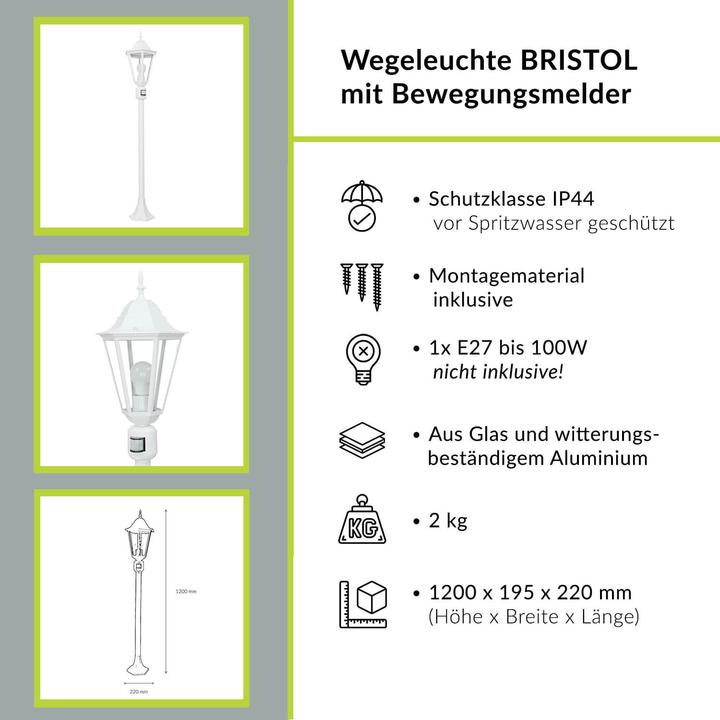 Produktbild Licht-Erlebnisse Aussenleuchte Bristol (E27, IP44)