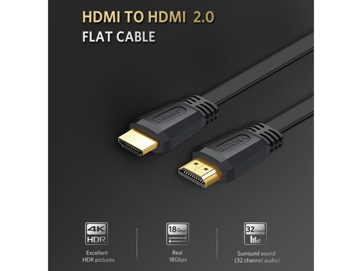 Produktbild Ugreen HDMI 2.0 Flachband 4K 1080p vergoldet (5 m, HDMI, 2.0)