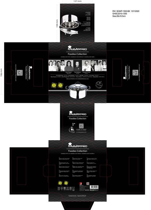 Actual product image MasterPRO Casserole with Lid (Pot, Stainless steel, 24 x 12 cm)