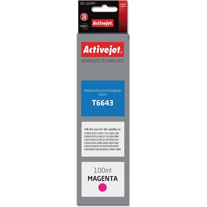 Activejet, Druckerpatrone, AE-664M - Kompatibel - Tinte auf Farbstoffbasis - Magenta - Epson - Epson: L100 (M)