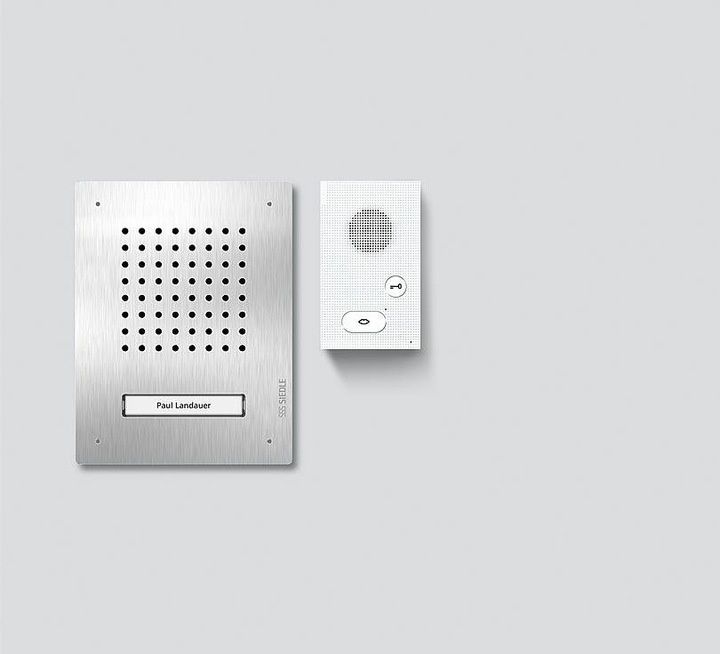 Actual product image Siedle Set CLAB 850-1 E/W Audio Set Classic Stainless Steel/White