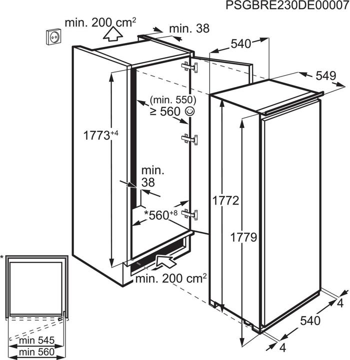 Image du produit Electrolux Koelkast Inbouw Efd6de18s (282 l)