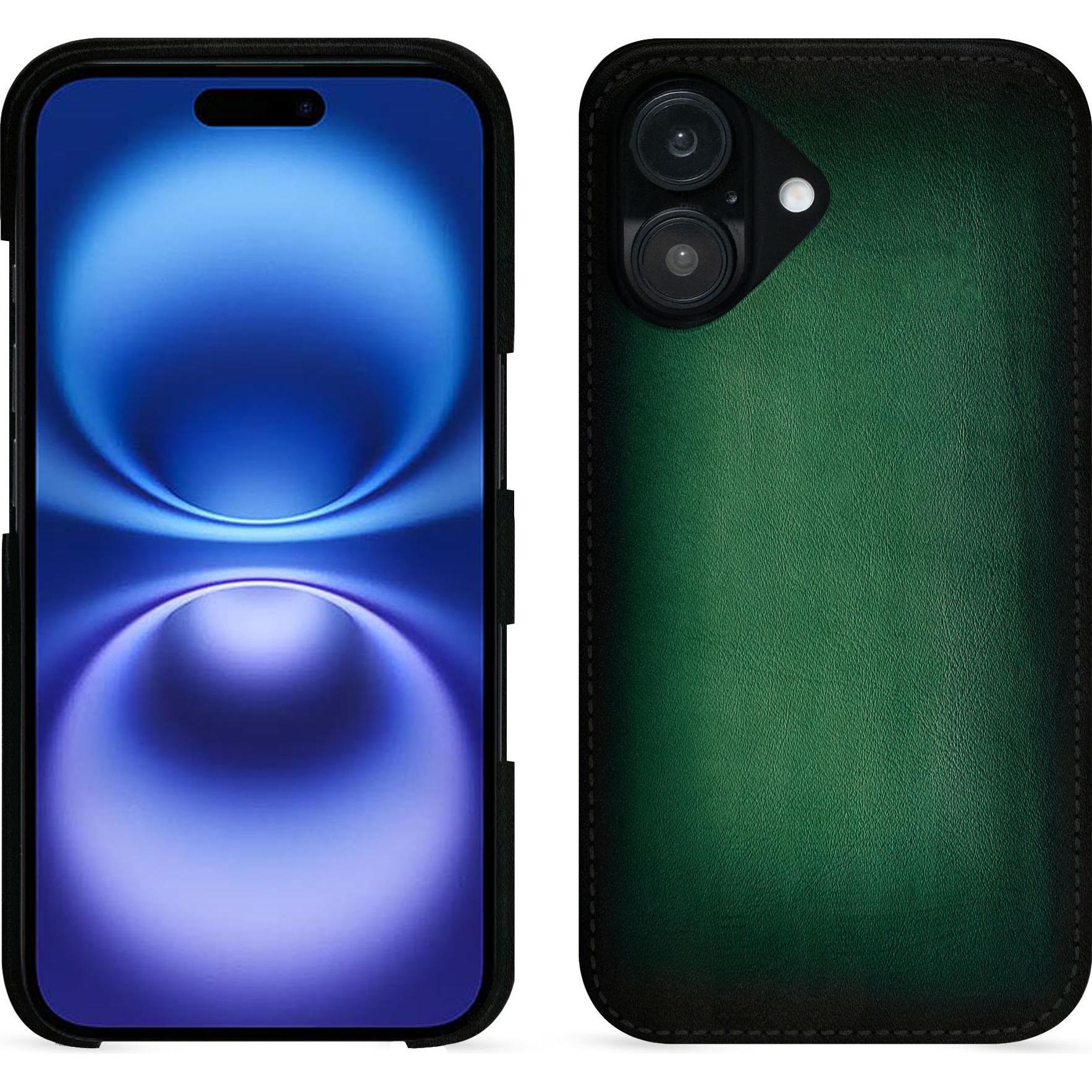 Noreve Lederschutzhülle (Apple iPhone 16), Smartphone Hülle, Grün