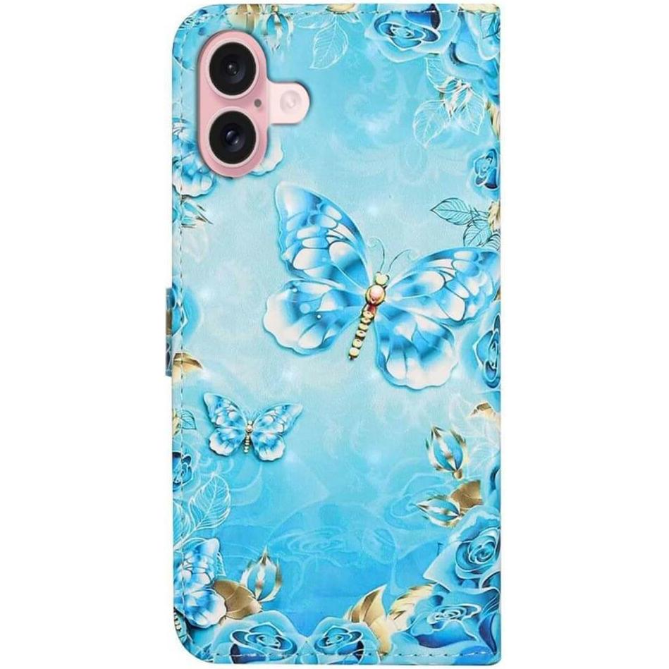 Cover-Discount iPhone 16 - Etui Glitzer Effekt (Apple iPhone 16), Smartphone Hülle, Blau