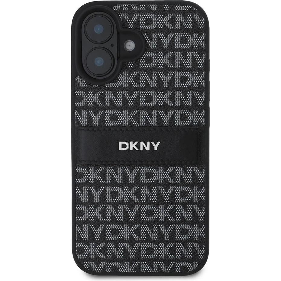Thumbnail - DKNY Repeat Pattern Tonal Stripe Backcover (Apple iPhone 16 Plus), Smartphone Hülle, Weiss