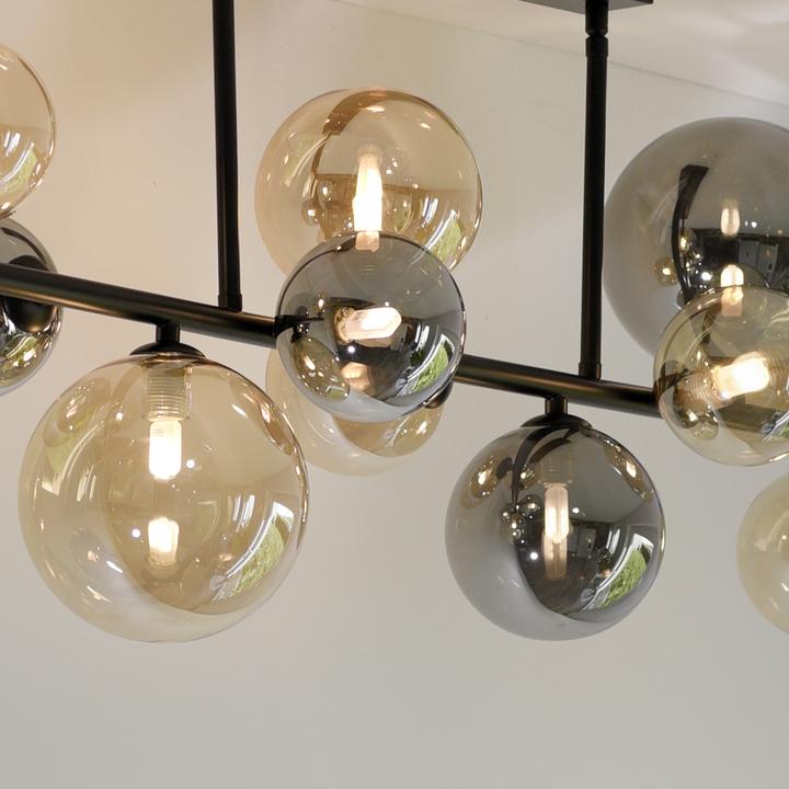 Actual product image Paul Neuhaus LED Deckenlampe POPSICLE schwarz 10-flammig Rauchglas G9 wechselbar (G9)