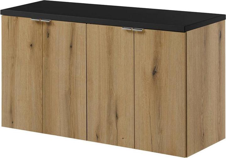 Actual product image En.Casa Waschtischunterschrank Skelbolu 100x60x40cm Eicheoptik/Schwarz