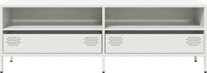 Produktbild vidaXL TV Schrank Lowboard Fernsehschrank Fernsehtisch Weiss Kaltgewalzter Stahl (135 x 39 x 43.5 cm)