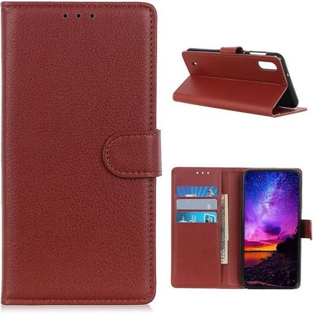 Thumbnail - MU Classic Litchi Leder Bookcover Series (Wiko Y81), Smartphone Hülle, Braun