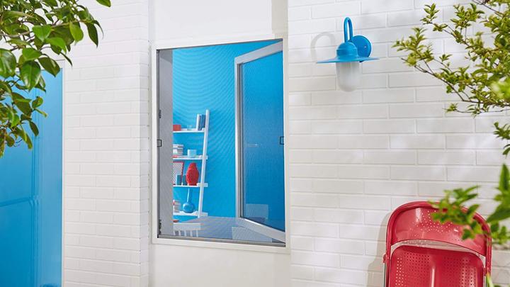 Actual product image tesa Insect screen Alu COMFORT for windows, with aluminium frame, without drilling (120 x 150 cm)
