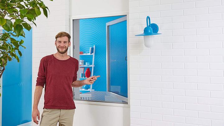 Actual product image tesa Insect screen Alu COMFORT for windows, with aluminium frame, without drilling (120 x 150 cm)