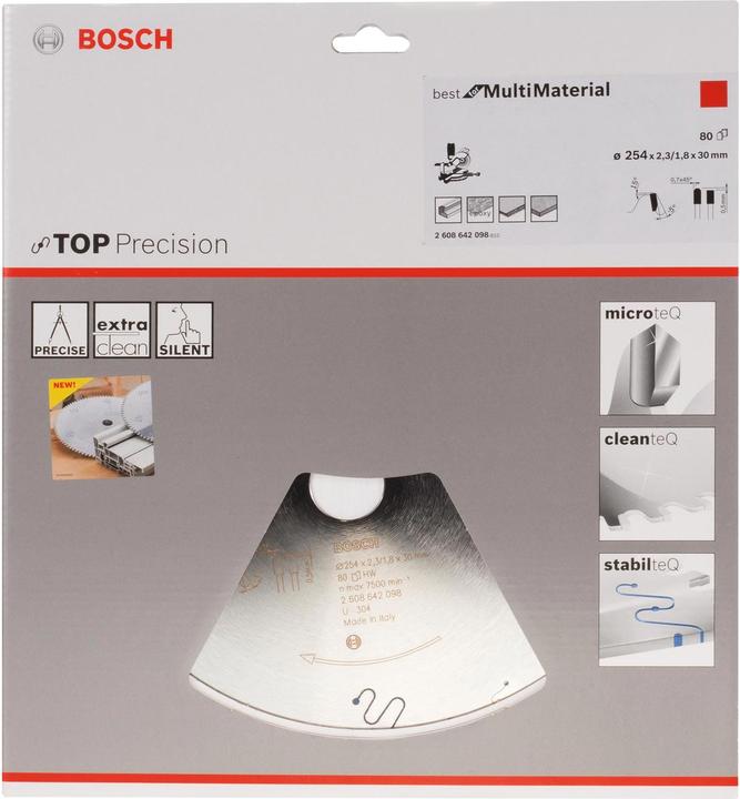 Produktbild Bosch Professional Zubehör Kreissägeblatt Top Precision Best for Multi Material, 254 x 30 x 2,3 mm, 80