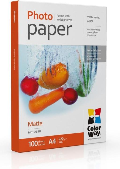 Actual product image Colorway Photo Paper PM220100A4 Matte, Baltas, A4, 220 g/m² (220 g/m², A4, 10 x)