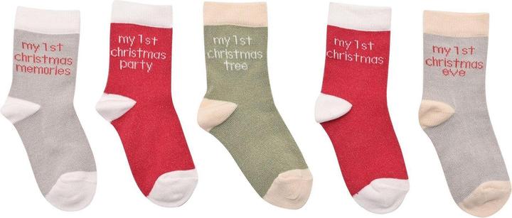 Immagine prodotto Bambino by Juliana Bambino Socken My First Milestones 612 Monate Packung mit 5 Paar Grüne und rote Farben (Confezione da 5 pezzi, Taglia unica)