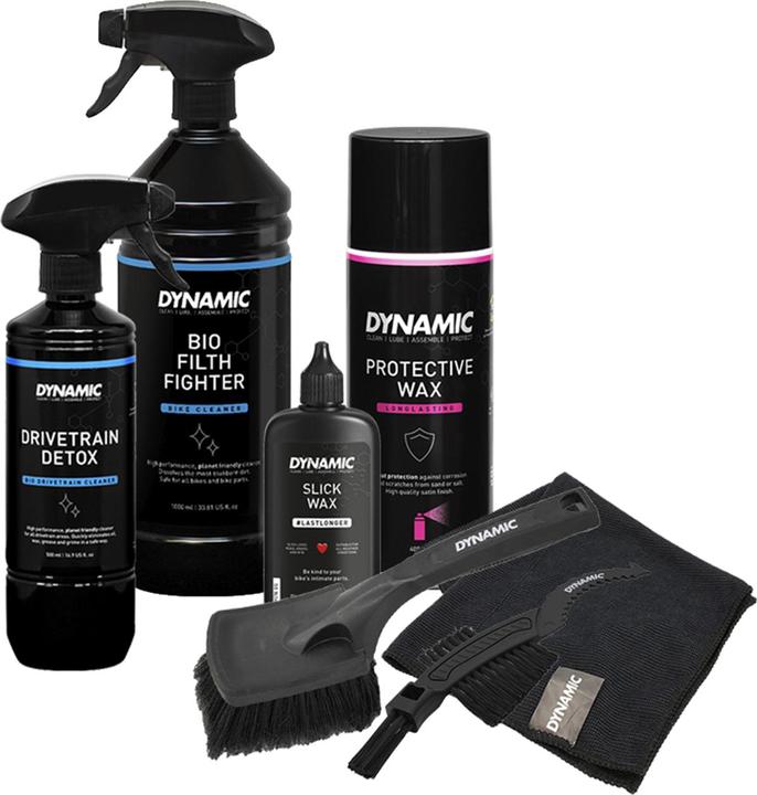 Actual product image Dynamic Bike Care Super 7 (2000 ml, Brush, Bicycle cleaner, Chain oil, Microfibre cloth, Care set)