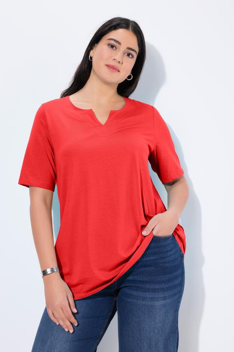 Actual product image Ulla Popken Essential Notch Neck Stretch Tee (60)