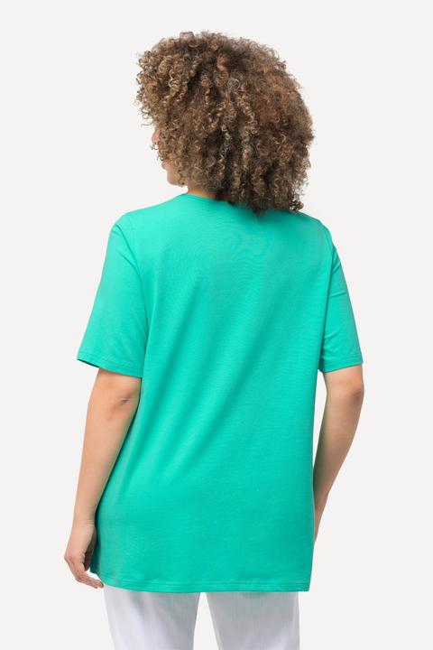 Image du produit Ulla Popken T-shirt à manches courtes et col carré. Coupe évasée (46, 48)