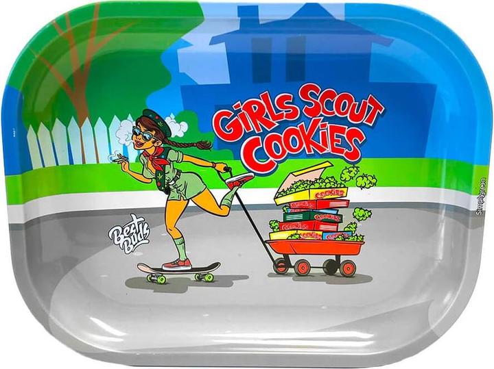 Produktbild Best Buds Thin Box Rolling Tray with Storage Girls Scout Cookies