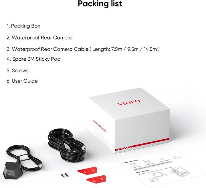 Produktbild Viofo RWE800 A229 Ultra 4K Waterproof Rear View