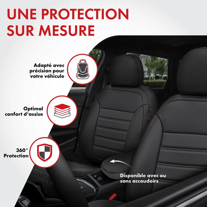 Actual product image Walser Seat cover for Ford Focus III Turnier 07/2010-Today, 2 single seat covers Titanium